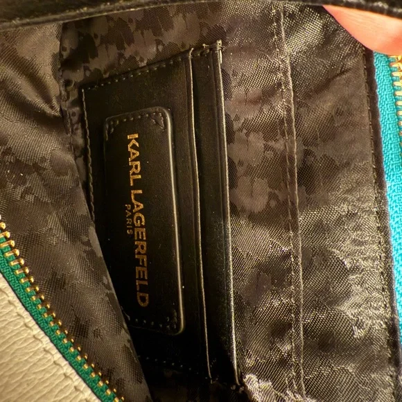 Karl Lagerfeld Multi Color Studded Leather Camera Bag - Picture 5 of 10